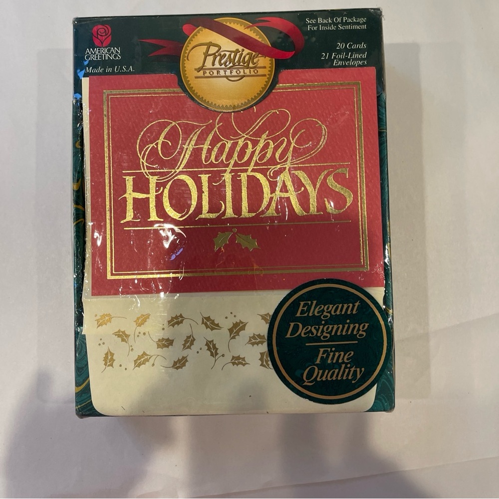 American Greetings Prestige Portfolio Happy Holidays Cards Set of 20 NWT